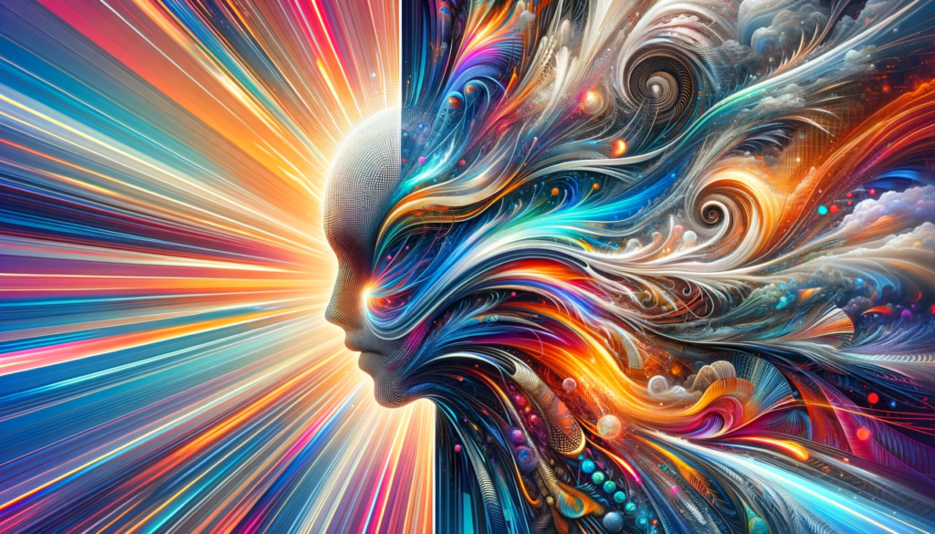 image visually embodies the themes of speed and quality, contrasting the fast-paced and detailed aspects of AI image generation